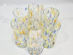 Alessandro Coppola Murano Glass Tumblers Set of 6 Italy 5.8 Hand Blown Art