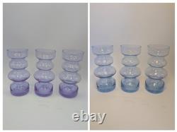 Alexandrite Neodymium 3 pc Bubble Vases UV GLOW pink Italy Murano wisteria