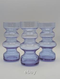 Alexandrite Neodymium 3 pc Bubble Vases UV GLOW pink Italy Murano wisteria