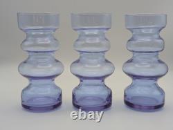 Alexandrite Neodymium 3 pc Bubble Vases UV GLOW pink Italy Murano wisteria