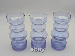 Alexandrite Neodymium 3 pc Bubble Vases UV GLOW pink Italy Murano wisteria