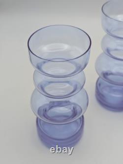 Alexandrite Neodymium 3 pc Bubble Vases UV GLOW pink Italy Murano wisteria