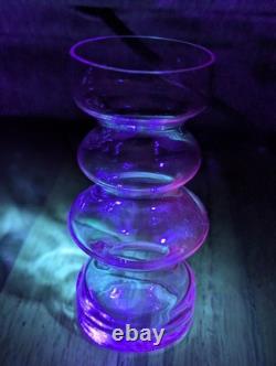 Alexandrite Neodymium 3 pc Bubble Vases UV GLOW pink Italy Murano wisteria