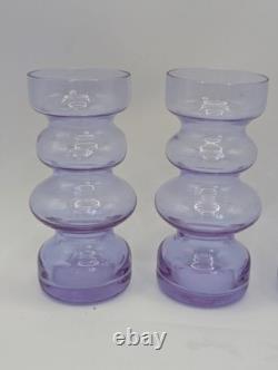 Alexandrite Neodymium 3 pc Bubble Vases UV GLOW pink Italy Murano wisteria