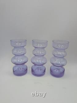 Alexandrite Neodymium 3 pc Bubble Vases UV GLOW pink Italy Murano wisteria