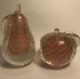Alfredo Barbini Apple & Pear Bookends Bullicante Aventurine Murano Glass Fruit
