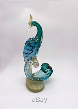 Alfredo Barbini Mid Century Modern Murano Glass Bird Of Paradise 14 1/4