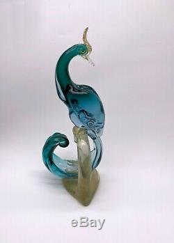 Alfredo Barbini Mid Century Modern Murano Glass Bird Of Paradise 14 1/4