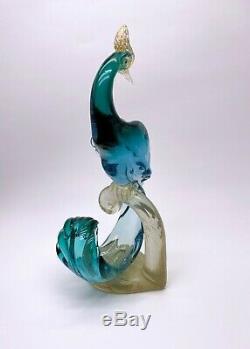 Alfredo Barbini Mid Century Modern Murano Glass Bird Of Paradise 14 1/4