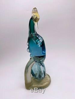Alfredo Barbini Mid Century Modern Murano Glass Bird Of Paradise 14 1/4