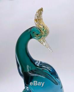 Alfredo Barbini Mid Century Modern Murano Glass Bird Of Paradise 14 1/4