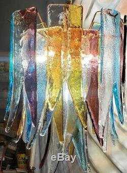 Alfredo Barbini Murano Confetti Hand Blown Glass Chandelier