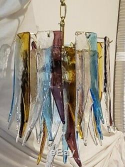 Alfredo Barbini Murano Confetti Hand Blown Glass Chandelier