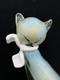 Alfredo Barbini Murano Glass Cat Figurine Turquoise With Gold Flecks Hand blown