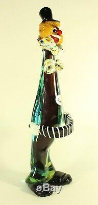 Alfredo Barbini Style JICo Murano Art Glass Clown Venetian Italian Art Figurine