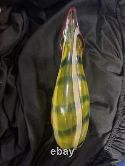 Amazing Murano Hand Blown Art Glass Abstract Italian Vase 14 x 6 Very Rare