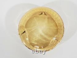 Amber Colored Bullicante Archimede Seguso Murano Hand Blown Glass Geode Bowl