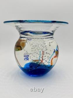 Andrea Tagliapietra Murano Art Glass Aquarium Fish Dish Signed 7 Sculpture
