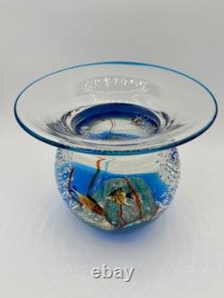 Andrea Tagliapietra Murano Art Glass Aquarium Fish Dish Signed 7 Sculpture