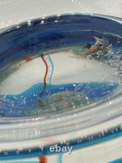 Andrea Tagliapietra Murano Art Glass Aquarium Fish Dish Signed 7 Sculpture