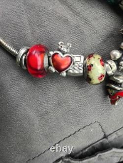 Antique And Rare Ri And Ma Murano Sterling Silver 925 Beads Hand Blown Glass