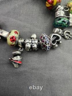 Antique And Rare Ri And Ma Murano Sterling Silver 925 Beads Hand Blown Glass