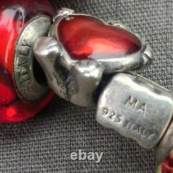 Antique And Rare Ri And Ma Murano Sterling Silver 925 Beads Hand Blown Glass