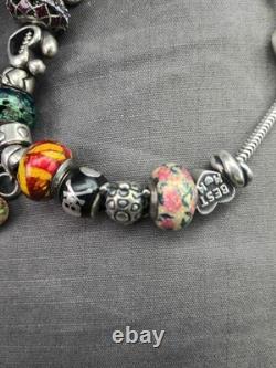 Antique And Rare Ri And Ma Murano Sterling Silver 925 Beads Hand Blown Glass