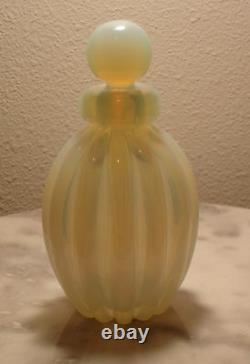 Antique Art Glass Archimede Seguso White Opal Perfume with Dabber Stopper