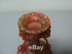 Antique Fratelli Toso Murano Millefiori Roman Style Miniature Art Glass Vase