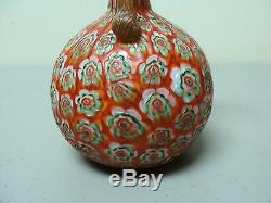 Antique Fratelli Toso Murano Millefiori Roman Style Miniature Art Glass Vase