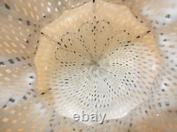 Antique Hand-blown Italian Murano Glass Latticino Hanging Cage Chandelier