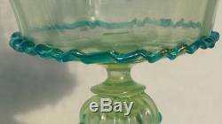 Antique Handblown Salviati Murano Venetian Art Glass Compote Pair