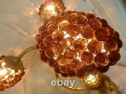 Antique Italian Hand Blown Murano Glass Grapes Table Lamp Working, H 59cm