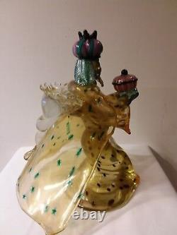 Antique Italian Venetian Murano Glass by Salviati Nativity King/WisemanSigned