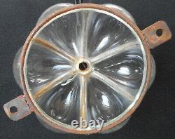 Antique Large 17 3/4 Murano Hand Blown Caged Glass Lantern Ceiling Light Vtg
