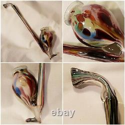 Antique Murano Art Glass Tobacco Pipe, Smoking Pipe Hand Blown EOD Whimsy 10.5