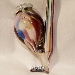 Antique Murano Art Glass Tobacco Pipe, Smoking Pipe Hand Blown EOD Whimsy 10.5