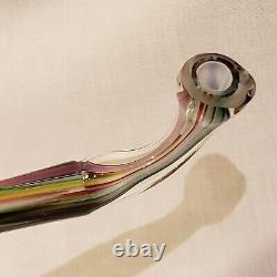 Antique Murano Art Glass Tobacco Pipe, Smoking Pipe Hand Blown EOD Whimsy 10.5
