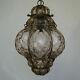 Antique Murano Hand Blown Caged Glass Hanging Ceiling Light Lantern Vintage