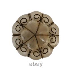 Antique Murano Hand Blown Caged Glass Lantern Ceiling Light Vintage Italy