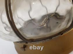 Antique Murano Hand Blown Caged Glass Lantern Ceiling Light Vintage Italy