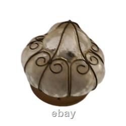 Antique Murano Hand Blown Caged Glass Lantern Ceiling Light Vintage Italy