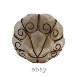 Antique Murano Hand Blown Caged Glass Lantern Ceiling Light Vintage Italy Antique Murano Hand Blown Caged Glass Lantern Ceiling Light Vintage Italy