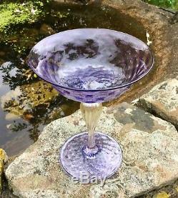 Antique Murano Salviati Venezia Glass Champagne Saucers Gold Flecks Amethyst