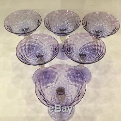 Antique Murano Salviati Venezia Glass Champagne Saucers Gold Flecks Amethyst