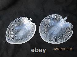 Antique Original Art Glass Murano-Venini-Tyra Lundgren Leaf Bowl Pair 1930's