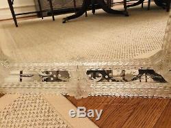 Antique Venetian Etched Murano Glass Mirror Hand Blown Rope Edge