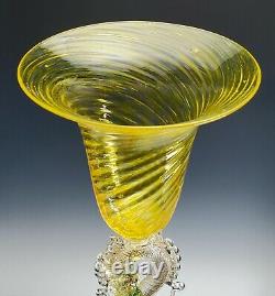 Antique Venetian Murano Salviati Type Art Glass Stemmed Wine Goblet
