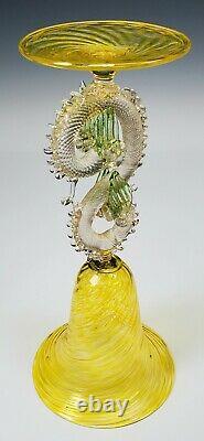 Antique Venetian Murano Salviati Type Art Glass Stemmed Wine Goblet